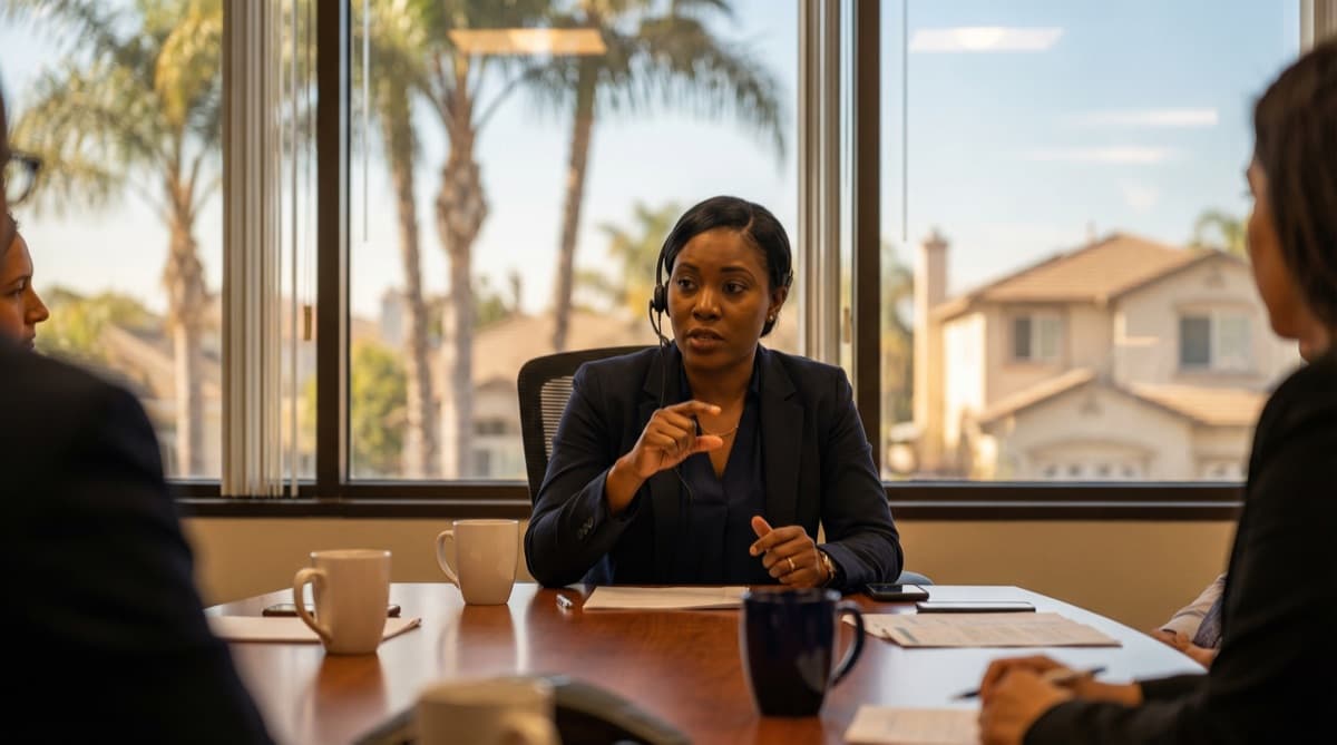 Haitian Creole interpreter assisting during a Palm Beach County legal proceeding