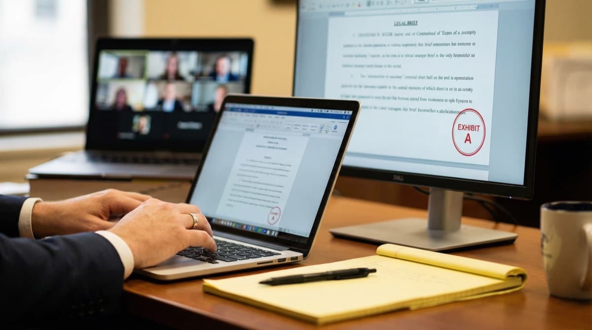 Digital exhibit being shared and annotated during a remote deposition