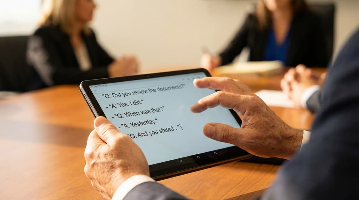 Real-time streaming court reporting technology with live transcript display